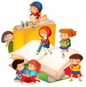 Podcast 47 Group of children being creative during Adam Lehrhaupt's author school visit